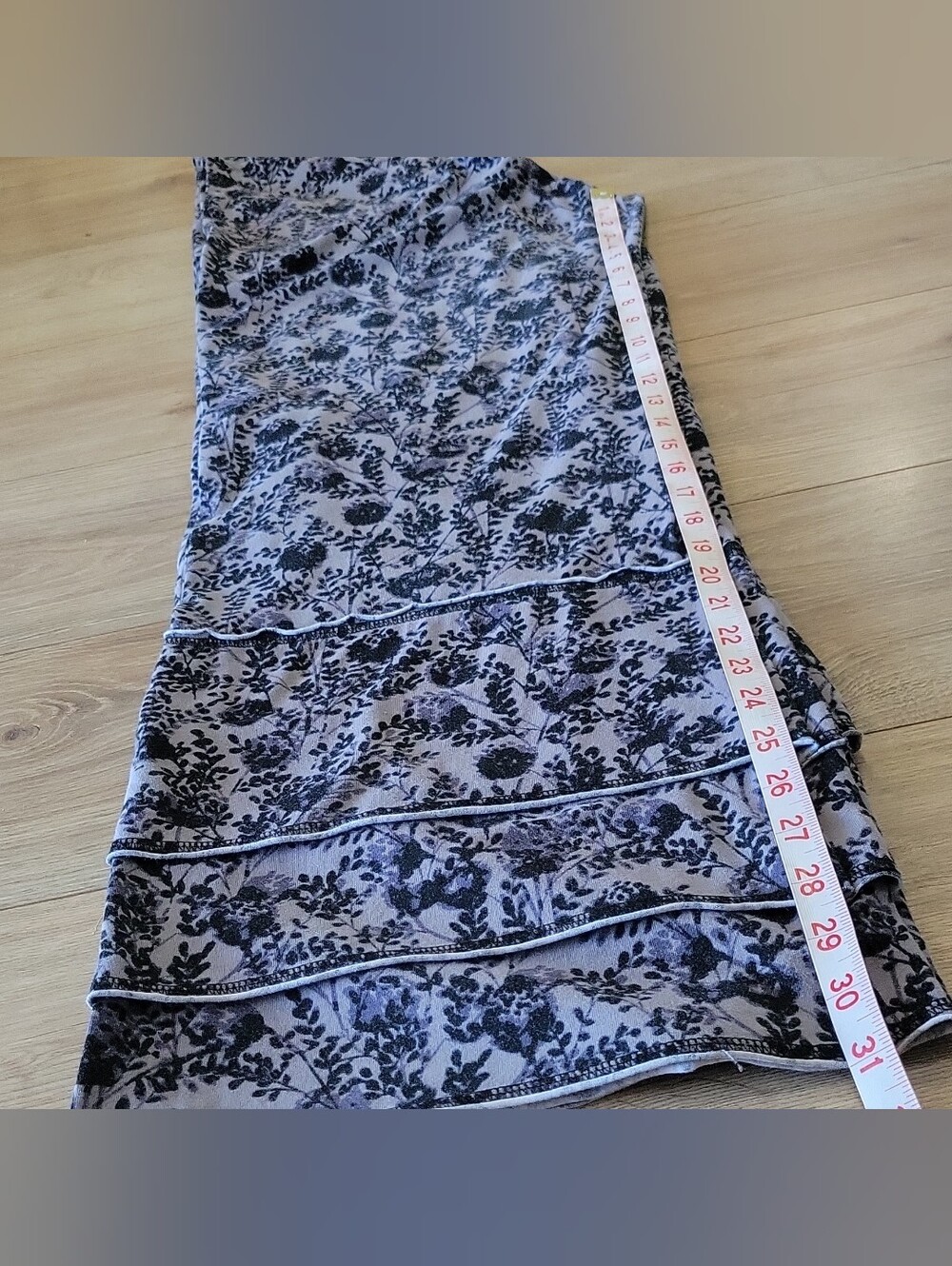 Matilda Jane XL Tiered Wide Leg Pants Floral Cottagecore Boho Lagenlook Purple - Picture 9 of 9